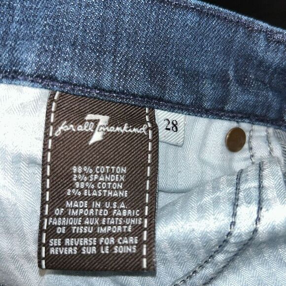 7 for All Mankind straight leg denim blue medium wash women’s jeans size‎ 28 - Picture 11 of 11